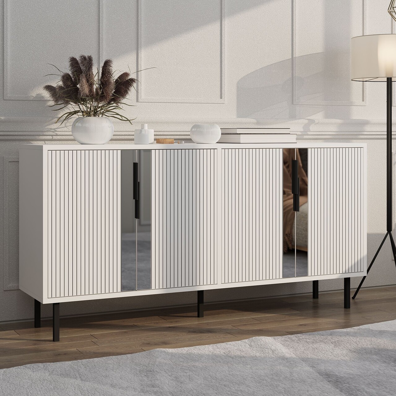 Consola, Hanah Home, Caresa, 150x75x36 cm, Alb - imagine 7